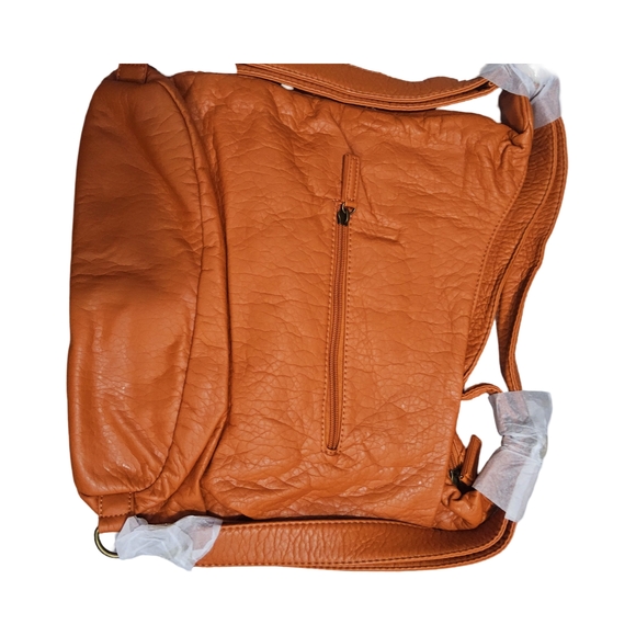 New Ampere Creations The Lisa Convertible Backpack Crossbody in Orange - Picture 2 of 10